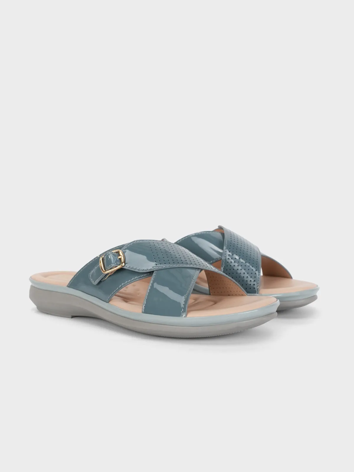 Women "CRESIDA" Crossover Comfy Flat Slippers