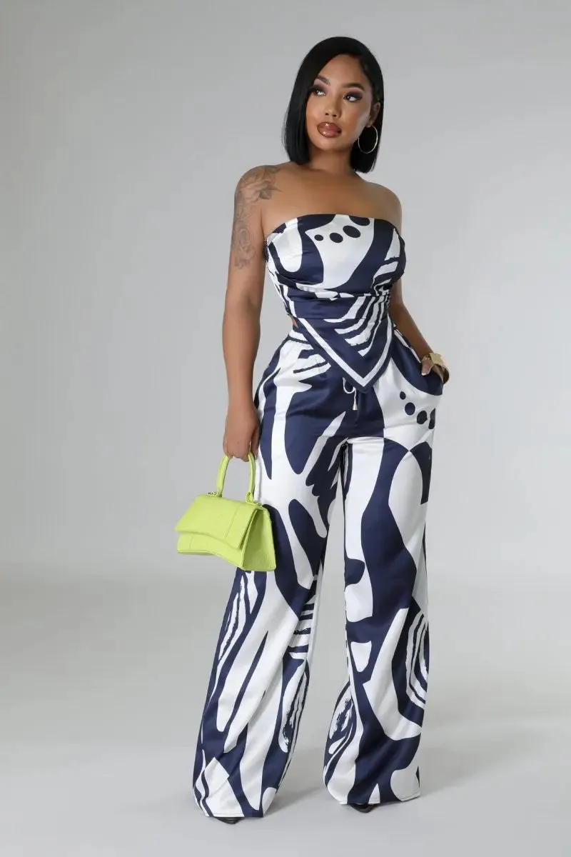 Women's Dark Blue Two-Piece Set
