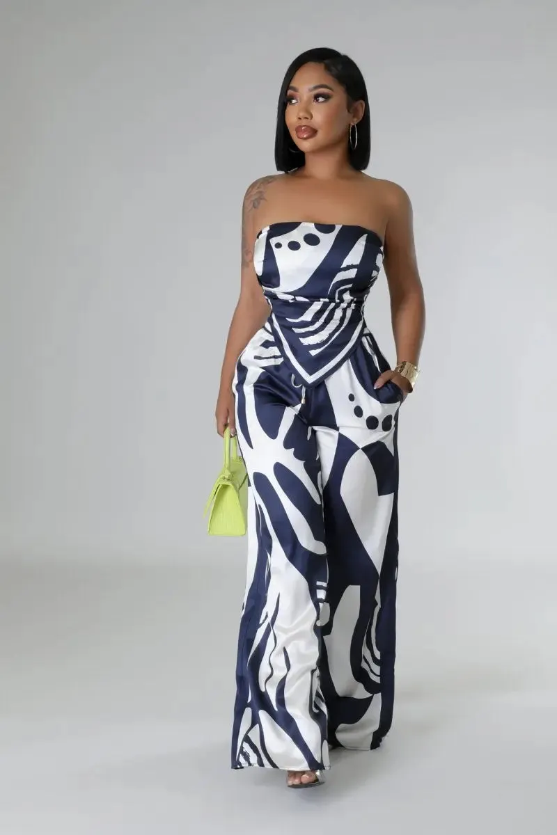 Women's Dark Blue Two-Piece Set