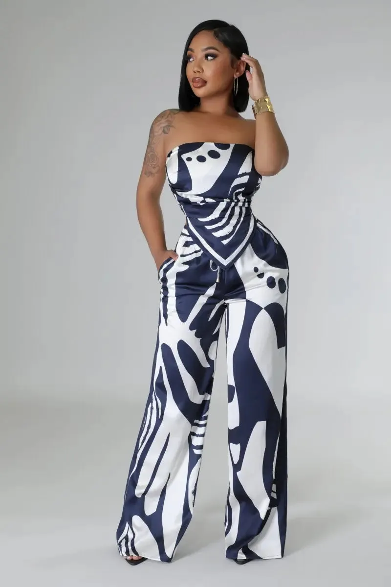 Women's Dark Blue Two-Piece Set