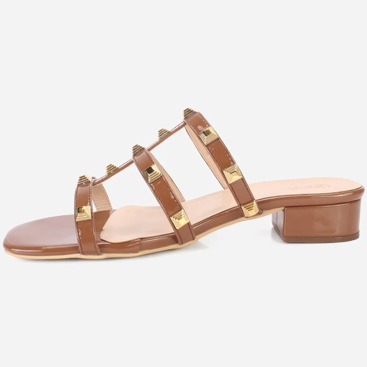 Womens "OZLEM" Decorated Block Heel Sandals