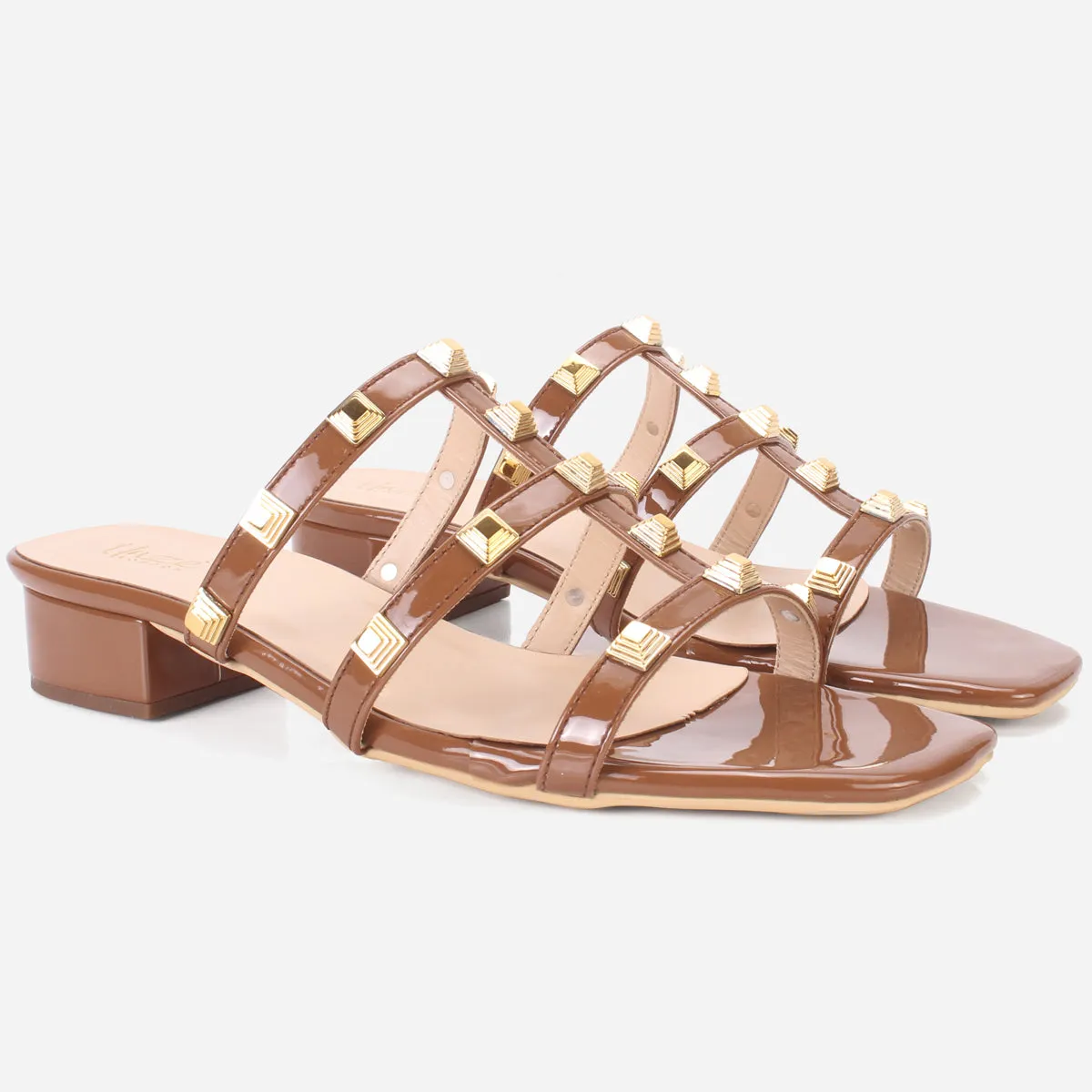 Womens "OZLEM" Decorated Block Heel Sandals