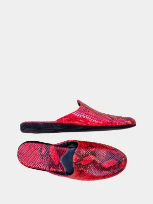 Women's "Red Snake" slippers  Model 1103 Cowhide leather