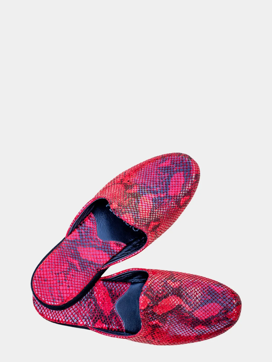 Women's "Red Snake" slippers  Model 1103 Cowhide leather