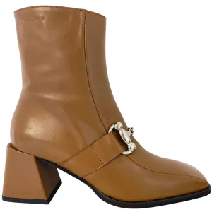Wonders Tan Leather Square Toe Boots