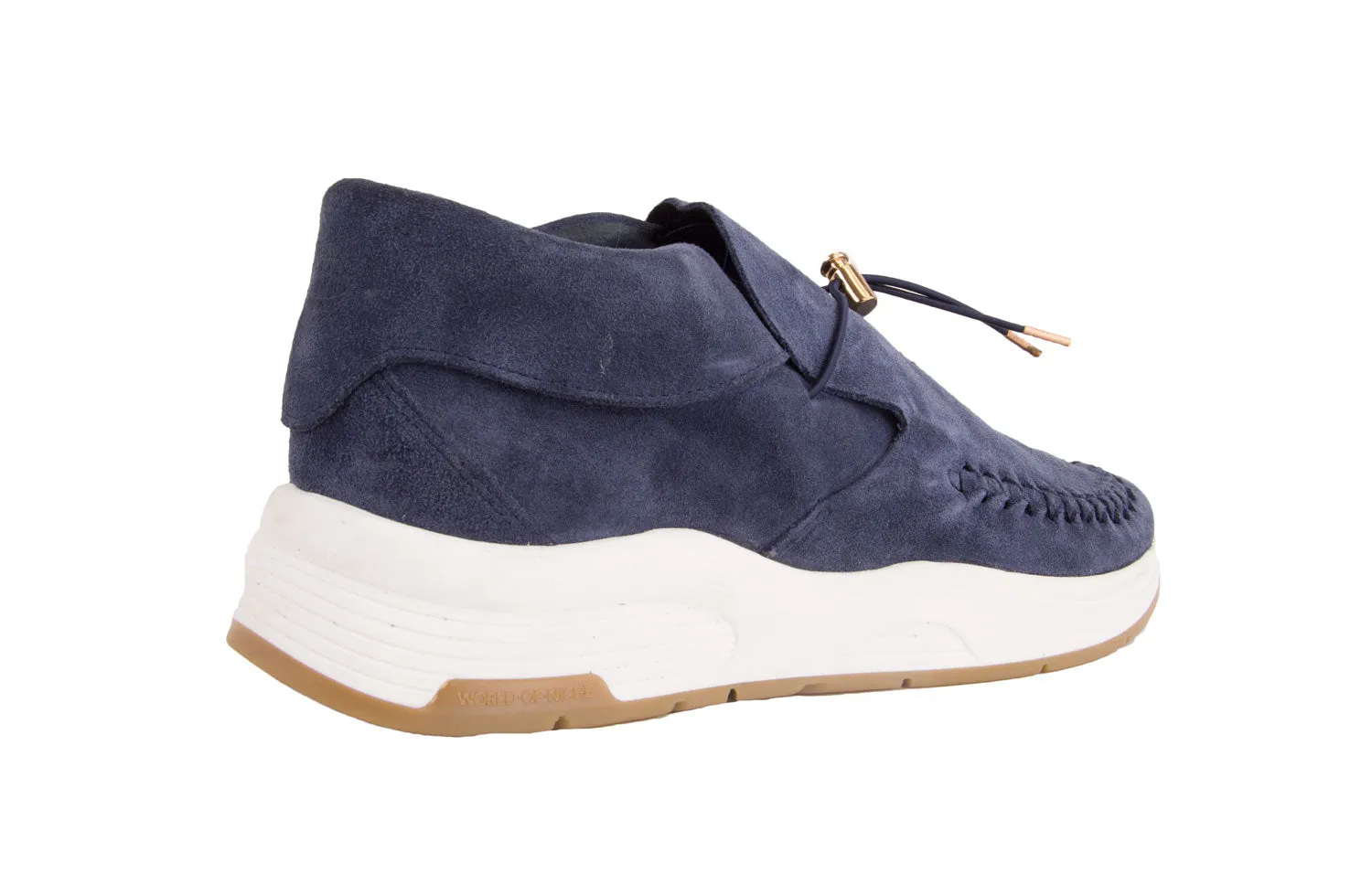 WORLD OF NICHE Men's Arrowhead Suede Sneakers, Navy