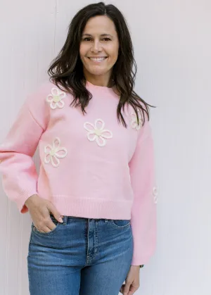 X Snow Flower Pink Sweater